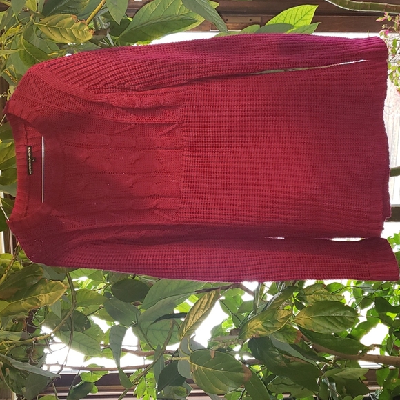 Western Connection Cable Knit Pullover Sweater Fuscia Large - Picture 11 of 11